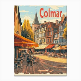 Aihrgdesign A Classic 1960s Travel Poster For Colmar 2 Canvas Print