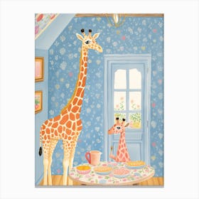 Animals Having Tea   Jiraffe 1 Canvas Print