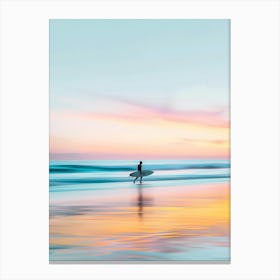 Surfer At Sunset Canvas Print