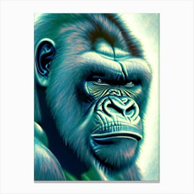 Angry Gorilla Gorillas Greyscale Sketch 1 Canvas Print