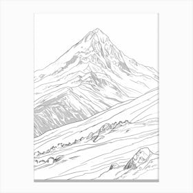 Mount Ossa Australia Color Line Drawing (3) Canvas Print