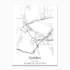 Golden Valley,United States Minimalist Map Leinwandbilder