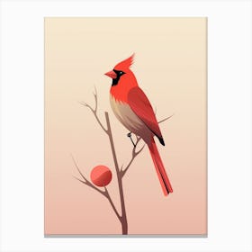 Minimalist Northern Cardinal 2 Illustration Canvas Print