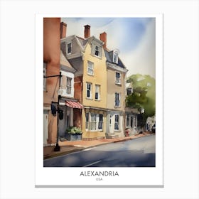 Alexandria 3 Watercolour Travel Poster Canvas Print