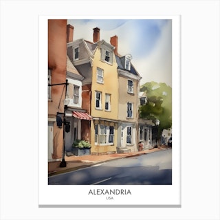 Alexandria 3 Watercolour Travel Poster Canvas Print