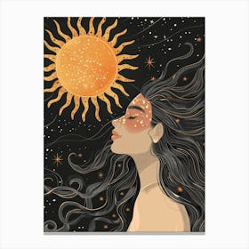 Stargazing Girl Canvas Print