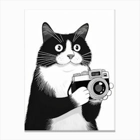 Cat Holding A Camera Canvas Print