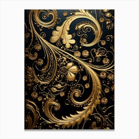 Gold Ornate Wallpaper Canvas Print
