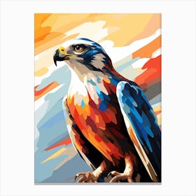 Colourful Geometric Bird Harrier Canvas Print