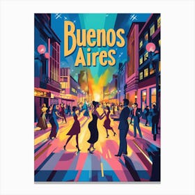 Aihrgdesign A 1970s Inspired Travel Poster For Buenos Aires 1 Canvas Print