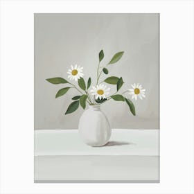 Minimalist Daisy Flowers Canvas Print