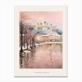 Dreamy Winter Painting Poster Salzburg Austria 6 Canvas Print
