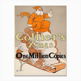 Collier's X Mas, One Million Copies, Edward Penfield Canvas Print
