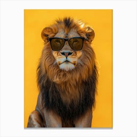 Lion Wearing Sunglasses. Generated AI. Art Print Canvas Print