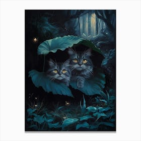 Two Cats In The Forest Canvas Print