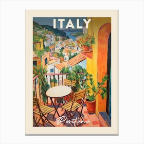Positano Italy 4 Fauvist Painting Travel Poster Canvas Print