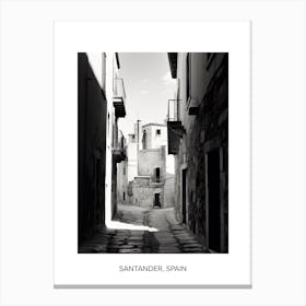 Poster Of Split, Croatia, Photography In Black And White 3 Canvas Print