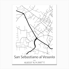 San Sebastiano Al Vesuvio,Italy Minimalist Map Canvas Print