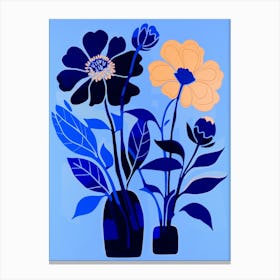 Blue Flower Illustration Calendula 1 Copy Canvas Print