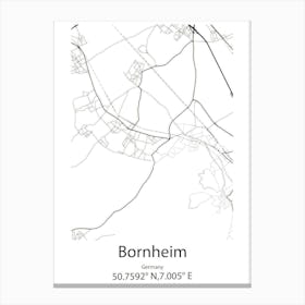 Bornheim,Germany Minimalist Map Canvas Print