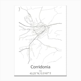 Corridonia,Italy Minimalist Map Canvas Print