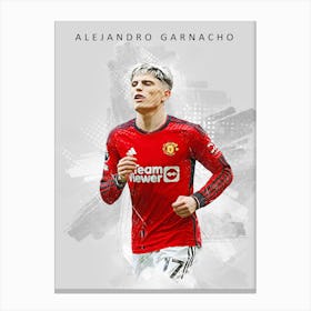 Alejandro Garnacho Drawing Art Canvas Print