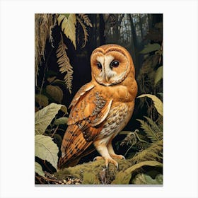 Australian Masked Owl Relief Illustration 4 Canvas Print