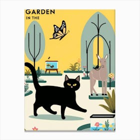 Cat In The Garden 2 Canvas Print