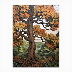 Chestnut Vintage Autumn Tree Print  Canvas Print