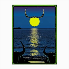 Moon And Horns Canvas Print