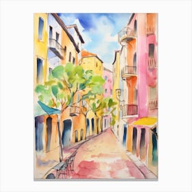 Reggio Emilia, Italy Watercolour Streets 1 Canvas Print