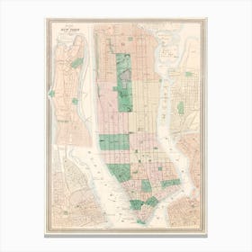 Map Of New York And Vicinity (1875) Canvas Print