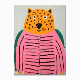 Pink Polka Dot Siberian Tiger 2 Canvas Print