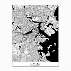 Boston Massachusetts White Black Canvas Print