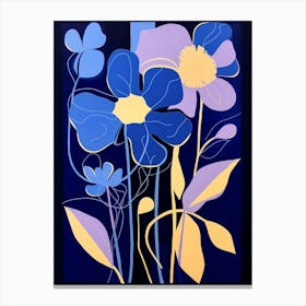 Blue Flower Illustration Daffodil 2 Canvas Print