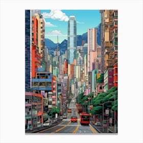 Hong Kong Pixel Art 3 Canvas Print
