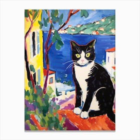 Painting Of A Cat In Hvar Croatia 2 Canvas Print