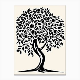 Peach Tree Simple Geometric Nature Stencil 1 Canvas Print