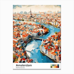 Amsterdam, Netherlands, Geometric Illustration 1 Poster Canvas Print