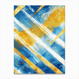 Abstract Blue And Gold Painting 1 Canvas Print