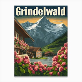 Aihrgdesign A Retro Travel Poster For Grindelwald Featuring A 3887fa3d 9feb 4a51 Bcc3 9d9bd39cfa4c 3 Canvas Print