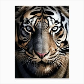 Color Photograph Of A Tiger Face Canvas Print