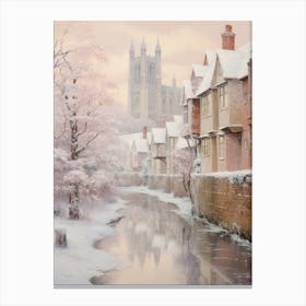 Dreamy Winter Painting Canterbury United Kingdom 1 Canvas Print