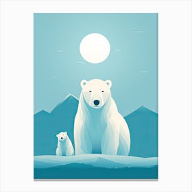 Arctic Harmony; A Polar Bear Family Portrait Canvas Print