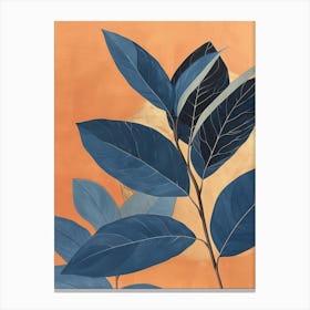 'Blue Leaves' 12 Canvas Print