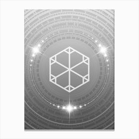 Geometric Glyph in White and Silver with Sparkle Array n.0198 Canvas Print