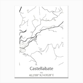 Castellabate,Italy Minimalist Map Canvas Print