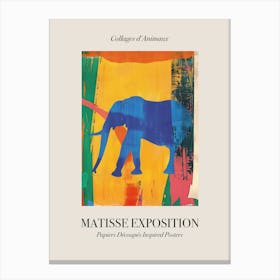 Elephant 4 Matisse Inspired Exposition Animals Poster Canvas Print