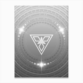 Geometric Glyph in White and Silver with Sparkle Array n.0116 Canvas Print