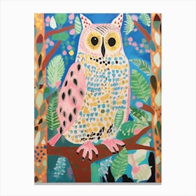 Maximalist Animal Painting Owl 3 Canvas Print